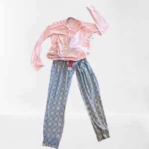 Kohl's Blush Pink and Geometric Gray Pajama Set Sonoma